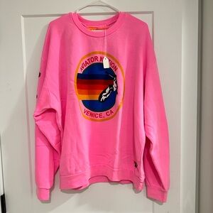 ☀️BRAND NEW AVIATOR NATION CREWNECK SWEATSHIRT IN NEON PINK☀️